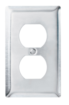 Pass & Seymour SS8 Duplex Receptacle Openings, One Gang, 302/304 Stainless Steel Plate