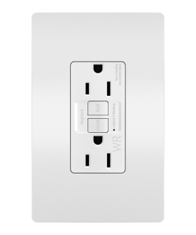 Pass & Seymour Radiant 1597TRWRW Legrand 1597-TRWRW 15A 125V Self-Test Tamper-Resistant Weather-Resistant Duplex GFCI Receptacle With Matching TP Wallplate, White 15 A, 125 VAC, 2 Poles, 3 Wires