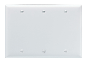 Pass & Seymour SP33W Blank Plates, Box Mounted, Three Gang, White Thermoplastic Plate