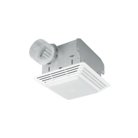 Broan 678 Ventilation Fan with Light, 50 CFM, 8 x 8-1/4 In. Housing, 5-3/4 In. Housing Depth, 10-5/8 x 11-1/8 In. Grille, 4 In. Duct Diameter