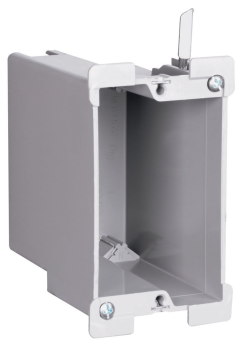 Pass & Seymour S122-W Deep Old Work Switch Outlet Box With Quick Click and Swing Bracket, Thermoplastic, 22 cu-in, 1 Gangs, 1 Outlet, 3.75 in L x 2.25 in W x 2.87 in H