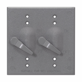 Crouse Hinds TP7268 2-Gang 2-Toggle Switch Weatherproof Outlet Box Cover Gray