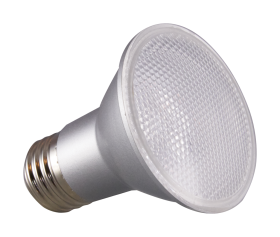 Satco S29405 PAR20 LED Lamp, 6.5 Watts, Medium E26 Base, 520 Lumens, Dimmable, Warm White, 6 per Box