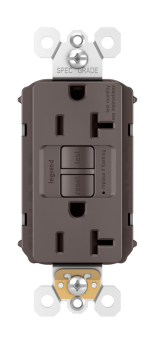Pass & Seymour PlugTail PT2097-I Self-Test Duplex GFCI Receptacle, 125 VAC, 20 A, 2 Poles, 3 Wires, Ivory