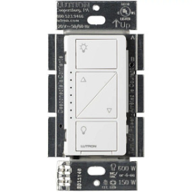 Lutron PD-6WCL-WH Caseta Wireless In-Wall Dimmer with Clear Connect RF Technology, 600W, 120VAC, White