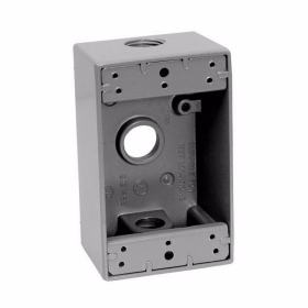 Crouse-Hinds TP7011 1-Gang 3-Hole 1/2 in Thread Weatherproof Outlet Box White