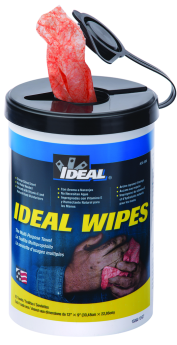 Ideal 38-500 Multi-Purpose Wipes, 12 x 9 In., Light Yellow Translucent Fabric, 82 Wipes per Canister