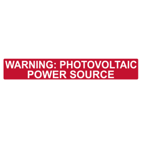 HellermannTyton 596-00206 "WARNING: PHOTOVOLTAIC POWER SOURCE" Pre-Printed Red Reflective Vinyl Solar Installation Labels, 6-1/2 In. x 1 In., 50 per Roll
