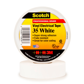 3M 35WHITE White Premium Electrical Tape 3/4 in W x 66 ft 10/bx