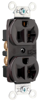 Pass & Seymour CRB5362 Construction Spec Grade Receptacles, Back and Side Wire, 20A, 125V, Brown 3W