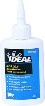 Ideal 30-026 Noalox Anti-Oxidant Joint Compound, 4 oz. Bottle, Solid Gray Paste