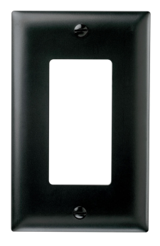 Pass & Seymour TP26BK Thermoplastic One Gang Decorator Wall Plate, Black Thermoplastic Plate