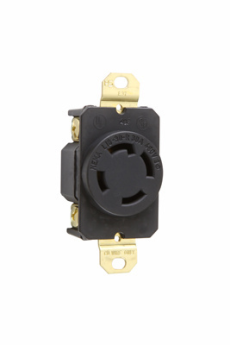 Pass & Seymour L1630R 30A NEMA L1630 Single Receptacle Twistlock, 30 A, 480 VAC, 3W