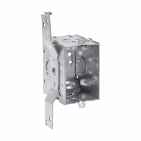 Crouse-Hinds TP170 2-1/2 In. Deep Gangable Steel Switch Box with 5/8 In. "S" Bracket and NMB Clamps, 1/2 In. Knockouts
