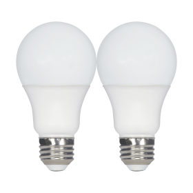 Satco S11435 LED A19 General Service Lamp, 9.8 Watts, Medium E26 Base, 800 Lumens, Natural, 2 per Pack