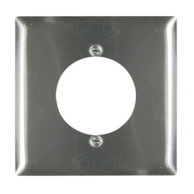 Pass & Seymour SS702 Power Outlet Receptacle Openings, Two Gang, 302/304 Stainless Steel