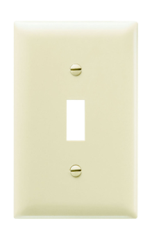 Pass & Seymour TP1I Toggle Switch Openings, One Gang, Ivory Thermoplastic Plate