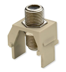 Pass & Seymour WP3479IV Non-Recessed Nickel F-Connector, Ivory Plate