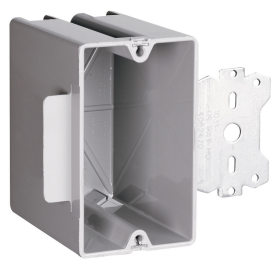 Pass & Seymour S1-22-S50 Slater Deep Stud Bracket Box With Quick/Click Entry, Thermoplastic, 22.5 cu-in, 1 Gang, 1 Outlet