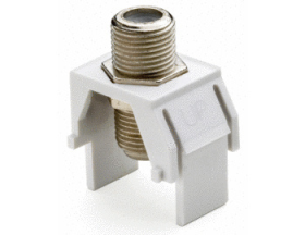 Pass & Seymour WP3479WH Non-Recessed Nickel F-Connector, White Plate