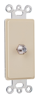Pass & Seymour On-Q 26CATV-I 1-Gang Decorator F-type Coaxial Communication Device Ivory