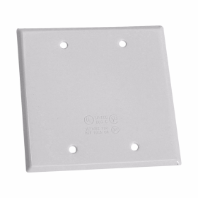 Crouse Hinds TP7296 2-Gang Blank Weatherproof Outlet Box Cover Gray