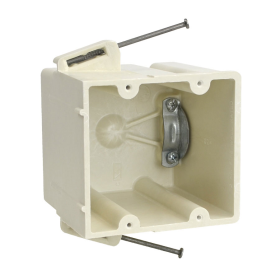 Allied RD-42 3-13/16 In. Deep Two-Gang Two-Hour Fire-Rated Captive Nail-On Fiberglass Range/Dryer Box with NMB Clamp, 42 Cubic In.