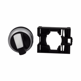 Cutler-Hammer M22-WRK3 3-Position Maintained Selector Switch,  Non-Illuminated, Silver Bezel, Black Button