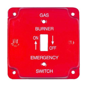 Morris 83497 4" Raised Cover Gas Single Switch Red Emergency Plate 10/Bx,