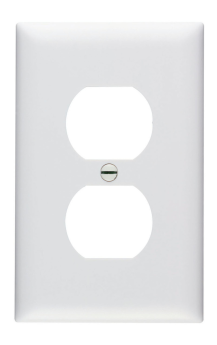 Pass & Seymour TP8W Duplex Receptacle Openings, One Gang, White Thermoplastic Plate