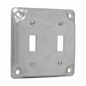 Crouse-Hinds TP508 4 In. Square 1/2 In. Raised Double-Toggle Surface Cover