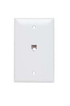 Pass & Seymour On-Q TPTE1W 1-Gang Communication Plate With RJ-11 Telephone Jack White