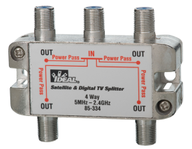 Ideal 85-334 4-Way 2.4 GHz Satellite and Digital TV Splitters