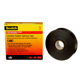 3M 054007-41753 130C Linerless Premium Grade Splicing Tape 1 in W x 30 ft L Black