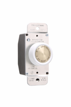 Pass & Seymour 94004W Rotary Fan Speed Control, White 1.5 A, 120 VAC, 4-Speed