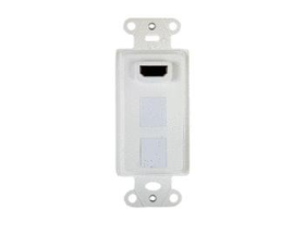 Pass & Seymour On-Q WP1011-WH Pre-Configured HDMI Decor Plate Insert With (2) Blank Keystone Jacks White