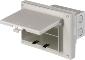 Arlington DBHR141W Low Profile Retrofit Siding Box With In-Use Cover White Horizontal For 1/2" Lap