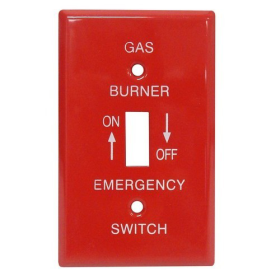 Morris 83496 1G Gas Red Emergency Switch Plate 25/Bx