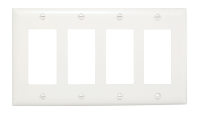 Pass & Seymour TP264W Decorator Openings, Four Gang, White Thermoplastic