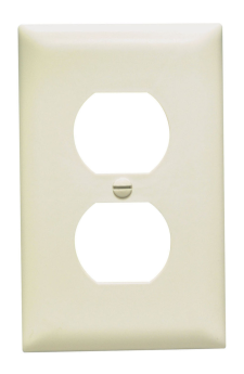 Pass & Seymour TP8LA Duplex Receptacle Openings, One Gang, Light Almond Thermoplastic Plate
