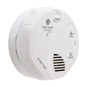 BRK SA511B First Alert Battery-Powered Photoelectric Smoke Alarm with Voice Warning, Wireless Interconnect, and Replaceable AA Batteries