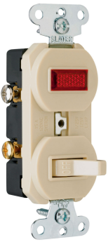 Pass & Seymour 692-IG Single-Pole Combination Switch and Pilot Light, Ivory 15 A, 120 VAC