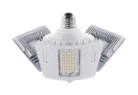 Satco S13119 LED HID Corncob-Style Adjustable Utility Light with Motion Sensor, 60 Watts, Medium E26 Base, 5880 Lumens, Cool White