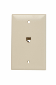 Pass & Seymour On-Q TPTE1I 1-Gang Communication Plate With RJ-11 Telephone Jack Ivory