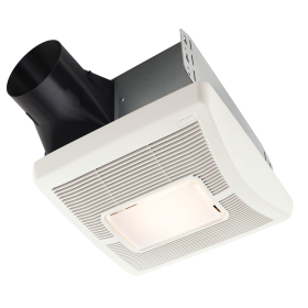 Broan A70L Flex Series Ventilation Fan with Light, 70 CFM, 9-1/4 x 10 In. Housing, 5-3/4 In. Housing Depth, 11-1/2 x 12-1/8 In. Grille, 4 In. Duct Diameter