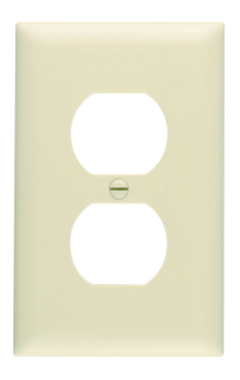 Pass & Seymour TP8I Duplex Receptacle Openings, One Gang, Ivory Thermoplastic Plate