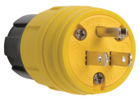 Pass & Seymour 14W47 15A, 125V Watertight Straight Blade Plug, Yellow