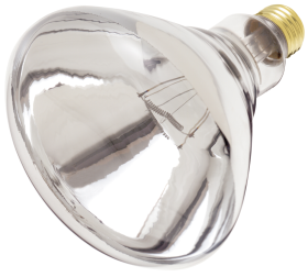 Satco S4999 R40 Incandescent Reflector Heat Lamp, 250 Watts, Medium E26 Base, Dimmable, Clear