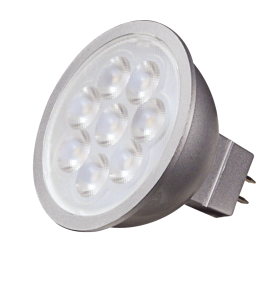 Satco S9496 MR16 LED Lamp, 6.5 Watts, Bi-Pin GU5.3 Base, 500 Lumens, Dimmable, Warm White