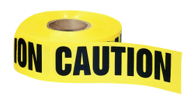 Ideal 42-001 Yellow Barricade Tape, "Caution," 3 In. x 1000 Ft.